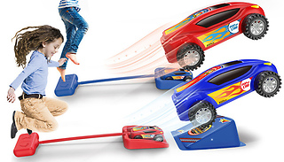 1 or 2 Stomp Racers Air-Powered Race Cars - 2 Colours