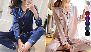 Women's Satin-Touch Pyjama Set - 7 Sizes & Colours