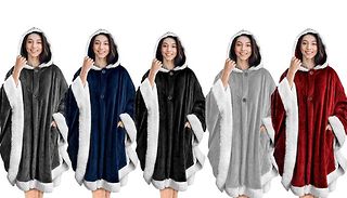Hooded Oversized Hoodie Blanket with Fleece Trim - 5 Colours