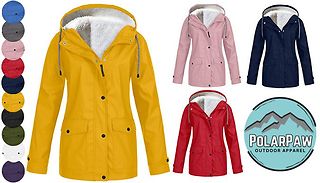 Waterproof Thick Cotton Lined Rain Coat - 10 Colours & 7 Sizes
