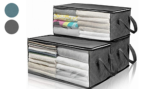 Folding Fabric Storage Box With Transparent Panel - 2 Colours
