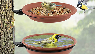 2 Hanging Bird Feeding & Bathing Trays