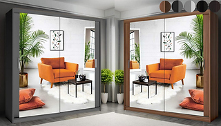 Modern Sliding Door Double Wardrobe - 6 Colours & 6 Sizes