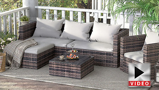 5-Seater Corner Rattan Sofa Set with Optional Cover - 2 Colours