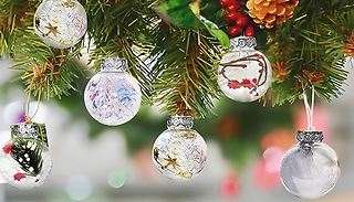 12-Pack Clear Christmas Tree Decorations - 4 Set Options!