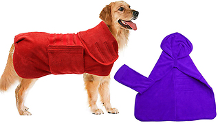 Pet Drying Towel Wrap Coat - 2 Colours & 4 Sizes