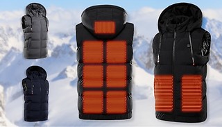 USB Powered Heated Hooded Gilet - 3 Colours & 5 Sizes