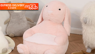 Kid's Pink Rabbit Cosy Plush Armchair