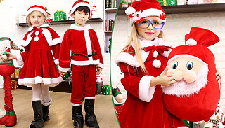 Kids Santas Grotto Costume & Sack - 5 Sizes