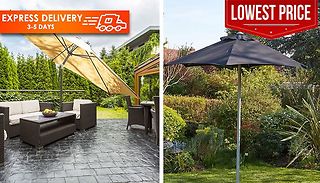 2M Standard or 2.7M Crank Garden Parasol - 3 Colours