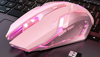 Pink Wireless Gaming Mouse with Backlight