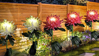 1 or 3-Pack of Solar Flower Stake Lights - 3 Colours