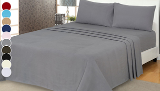 Flannelette Deep-Fit Brushed Cotton Reversible Fitted Sheet & Pillowca ...
