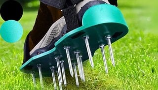 Garden Lawn Aerator Spike Shoes - Black or Green