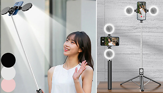 Dimmable Dual-Fill Lamp Selfie Stick - 3 Colours
