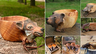 Animal Head Wooden Mug - 7 Designs