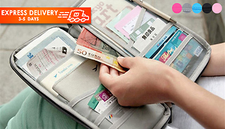 1 or 2 Travel Document Organiser Pouches - 5 Colours