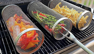 Stainless Steel Barbecue Cooking Grill Basket - 2 Sizes
