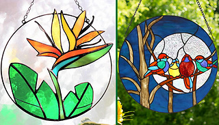 Circular Stained-Glass Hanging Window Decoration