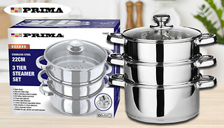 3-Piece Prima Stainless Steel Steamer Set