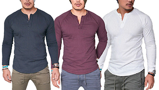 Fitted Long Sleeve V Neck Top - 3 Colours & 7 Sizes