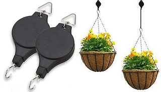 90cm Retractable Hanging Basket Pull-Down Hook - 1, 2 or 4-Pack