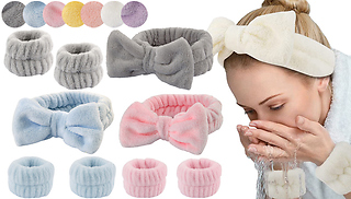 3-Piece Face Washing Headband Set - 8 Colours