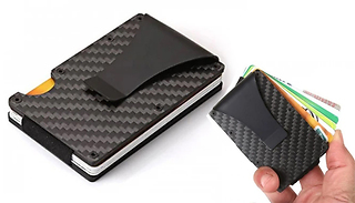 RFID Blocking Carbon Fibre Card Holder with Money Clip