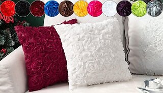2-Pack Decorative Chiffon Rose Pillow Cover - 11 Colours