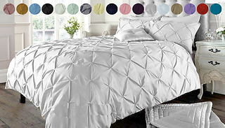 Pintuck Pleated Alexander Alford Duvet Quilt Cover - 4 Sizes & 17 Colo ...