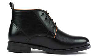 Men's Black Lace-Up Chelsea Boots - 7 Sizes