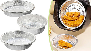 10-Pack of Oil-Proof Non-Stick Aluminium Foil Cooking Trays - 3 Sizes