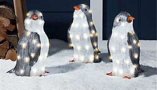 1 or 3 Light-Up Penguin Christmas Decoration - 3 Options
