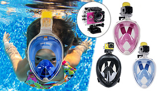 Snorkel Mask with GoPro Compatible Mount & Optional 1080p Camera - 4 C ...
