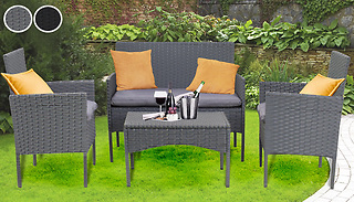 4 Piece Outdoor Rattan Garden Furniture Set - 2 Colours