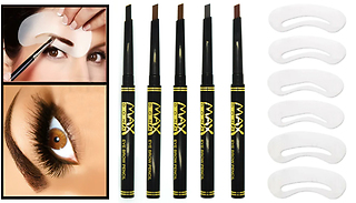 6 Glamza Eyebrow Stencils with 1 or 2 Pens - 5 Colours