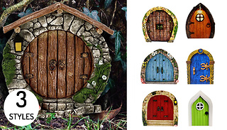 6-Piece Fairy Door Garden Tree Ornament Set - 3 Designs