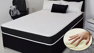 Black Quilted Memory Sprung Mattress - 6 Sizes