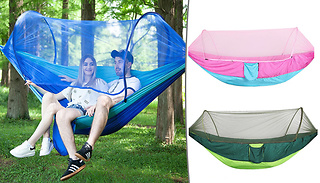 Outdoor Automatic Hammock With Mosquito Net - 4 Colours & 2 Sizes