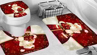 3 or 4-Piece Christmas Bathroom Set - 3 Designs