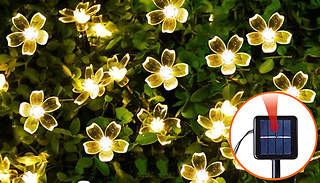 5-12m Flower Blossom Solar LED Fairy Lights - 8 Colours