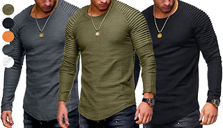 Men's Long-Sleeve Ribbed Sports Jumper - 5 Colours & 5 Sizes