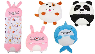 Kids Plush Creature Portable Sleeping Bag - 4 Designs & 2 Sizes