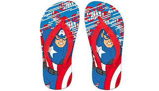 Official Marvel Avengers Captain America Flip Flops - 4 Sizes