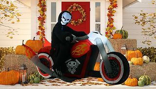Grim Reaper On Motorcycle Inflatable Halloween Decoration