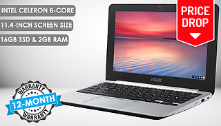 ASUS C200 Chromebook XE503C12 11.4-Inch Intel Celeron 2GB RAM 16GB SSD