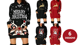 Christmas Long Sleeve Sweatshirt Dress - 6 Designs & 4 Sizes