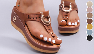 Faux Leather Boho-Style Open-Toe Flat Sandals - 7 Colours & 7 Sizes