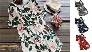 Women's Floral Print Dress - 5 Sizes & 4 Colours