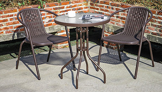 Outdoor Metal and Wicker Garden Furniture - 4 Chairs or Table